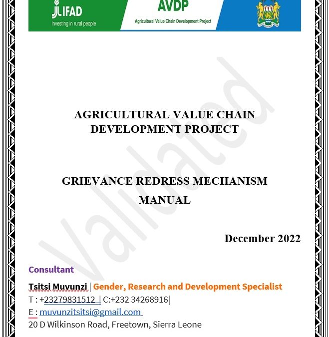 GRIEVANCE REDRESS MECHANISMMANUAL